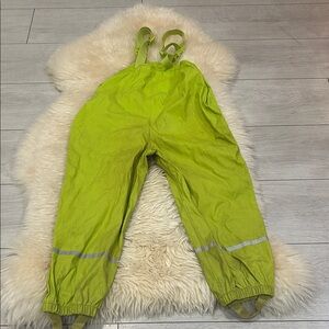 Vibrant Lime Kids Rain Protective Reflective Pants Overalls